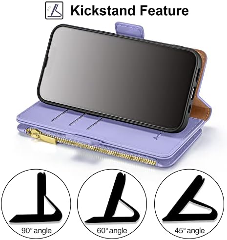 Antsturdy Samsung Galaxy A54 5G Tárca esetben 【RFID-Blokkoló】【Cipzár Poket】【7 Card Slot】 PU Bőr Flip Tok védőburkolat Hitelkártya