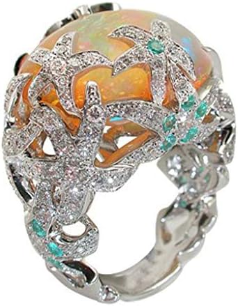 Borda Gyűrű Gyűrűk Anime Gyűrű, Ékszerek, Női Divat Virág-Retro Trend Cirkon Kirakott Gyűrű Opál Kristály Gyűrű