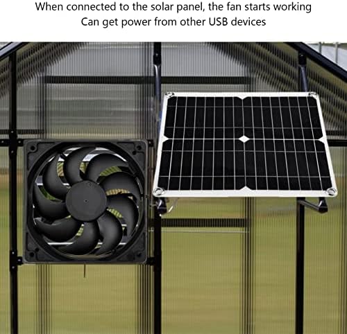 plplaaoo 12W Solar Panel Ventilátor Készlet, USB Napelemes Rajongó, Hordozható Elszívás Ventilátor Napenergia Ventilátor Üvegházak