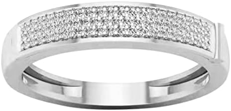 2023 Új Gyűrűt Nyílt Gravírozás Divat Temperamentum Intarziás Fedezze Cirkon Gyűrű, Gyűrűk, Nyugodt Gyűrű Nők (Ezüst, 7)