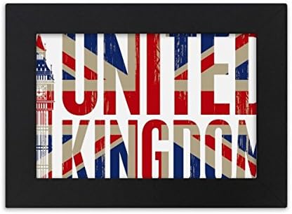 hideg mester DIY labor-Britannia egyesült KIRÁLYSÁG Zászló Big Ben Union Jack Asztali Képkeret Fekete Kép Art Festmény 7x9 inch