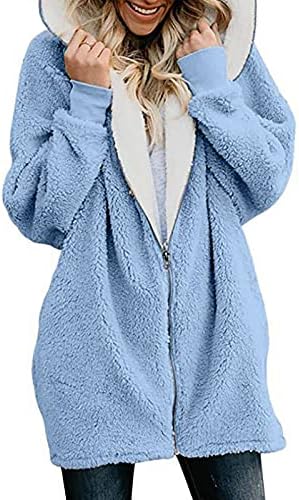 FOVIGUO Árok Kabátok Női, Hosszú Ujjú Park Kabát Női Téli Alapvető Kapucnis Kényelmes Poliészter Kabát