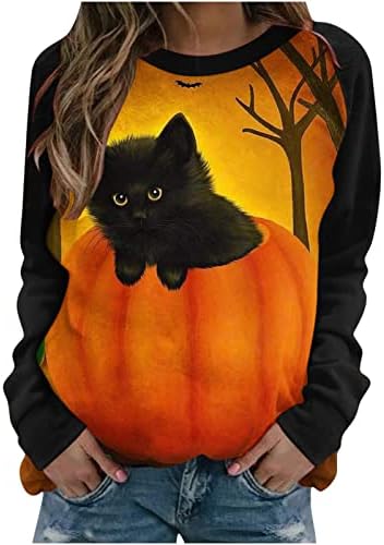 Tini Lányok Macska Nyomtatás Maximum Halloween Aranyos Melegítőfelső Pullovers Hosszú Ujjú Ing, Juniors Blúz Lánya Pulóver