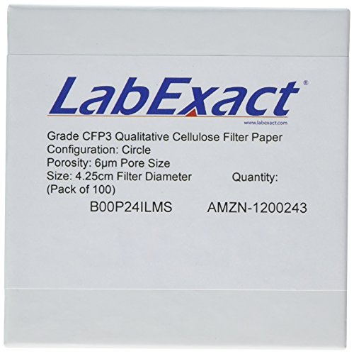 LabExact 1200061 Fokozatú CFP3 Minőségi Cellulóz Papír Szűrő, 6.0 µm, 4.2 cm (Csomag 100)
