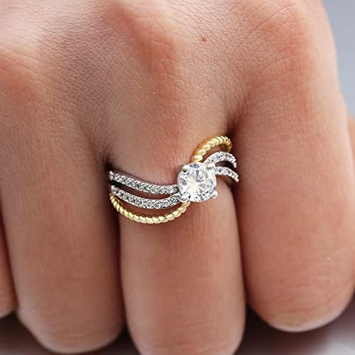 2023 Gyönyörű Gyémánt Cirkon Gyűrű a Nők, Eljegyzési Gyűrű, Ékszerek, Ajándékok, Magas Lenn az Élet Gyűrű (Ezüst, 9)