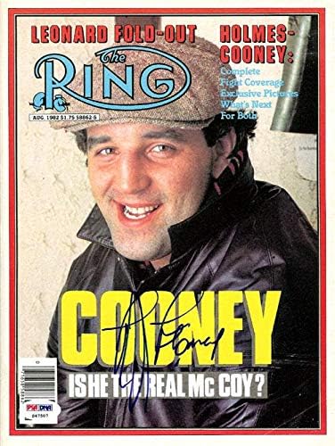 Gerry Cooney Aláírt A Ring Magazin címlapján PSA/DNS S47507 - Dedikált Boksz Magazinok