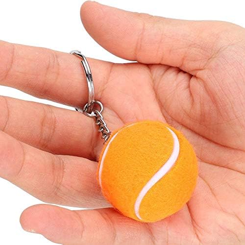 Keleti vásárolni 6db Mini Tenisz Labda Kulcstartó kulcstartó Aranyos Fém Sport Kulcstartó Medál Dekoráció Tenisz Szerelmeseinek