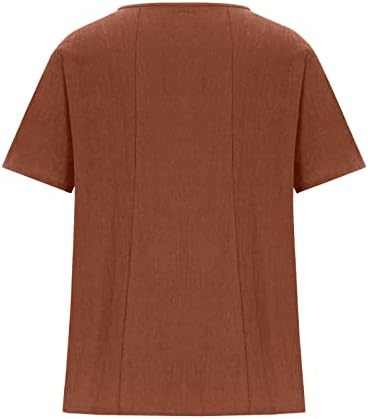 Túlméretezett Pamut Ágynemű Pólók Női Alkalmi Rövid Ujjú Gomb Maximum Nyári Laza Kényelmes Sleeve Plus Size Tshirts Blúz