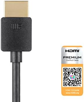 Monoprice Nagy Sebességű HDMI-Kábel - 2 Méter - Fekete| Hitelesített Prémium, 4K@60Hz, HDR, 18Gbps, 36AWG & 124184 Nagy Sebességű