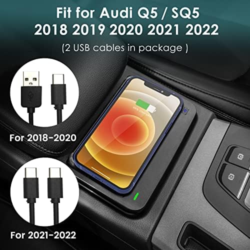 Autó Vezeték nélküli Telefon Töltő Audi Q5 SQ5 2022 2021 2020 2019 2018 középkonzol,a Töltés Pad Mat Audi Q5 SQ5 Tartozékok Belső