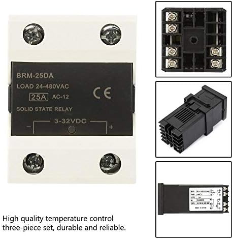 AC 110-240V Digitális PID Hőmérséklet szabályozó Készlet a 25A Szilárdtest Relé + 1m M6 K Típusú Hőelem