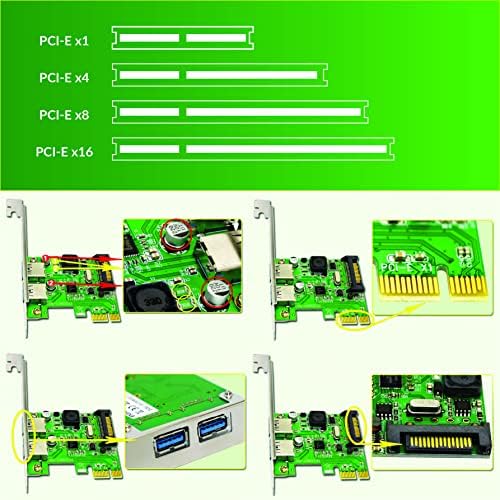 Dracaena PCIE 2-Port a superspeed 5Gbps USB 3.0 Bővítés Kártya Windows Server, XP, Vista, 7 8.x 10 (32/64bit) Asztali PC-Build