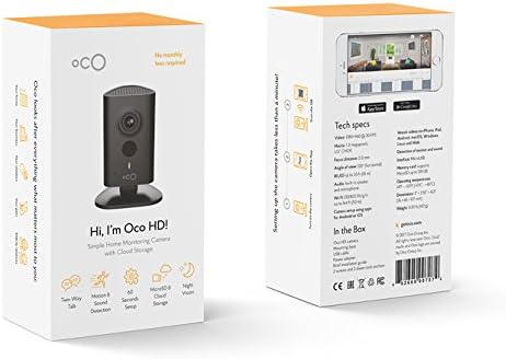 Oco HD Wi-Fi Biztonsági Kamera Rendszer a Micro SD Kártya támogatás, illetve Felhőalapú Tárhely, Otthoni vagy Üzleti Monitorozás,