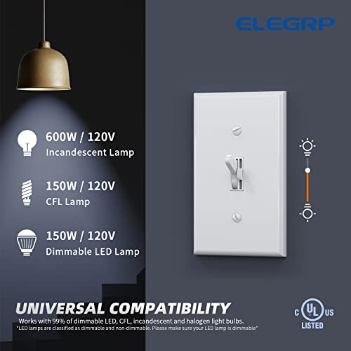 ELEGRP Kapcsoló Dimmer Kapcsoló, Szabályozható LED, kompakt fénycsövek, illetve Izzó Fény, Lámpa, Izzó, Egyetlen Pole-vagy 3-utas,