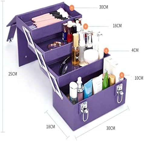 QUUL Többfunkciós Hordozható Kozmetikai Táska Utazási Sminkes Beauty Box többrétegű Nagy Kapacitású Tároló Doboz (Szín : Fekete-JoJo Bizarr