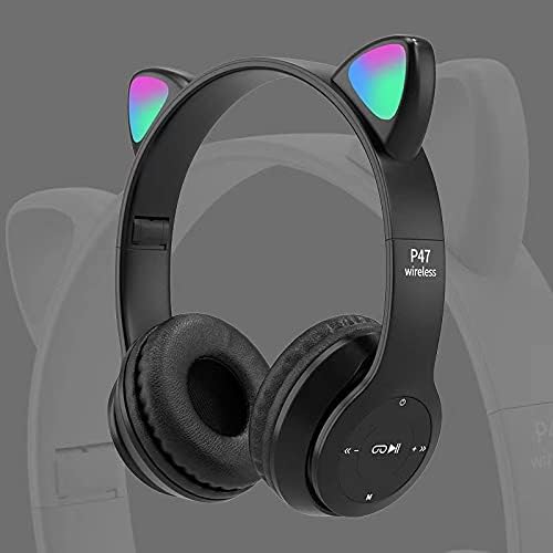 NC Tört P47M Macska Füle Bluetooth Headset Fülhallgató Izzó Sztereó Rajzfilm Fejhallgató Kék