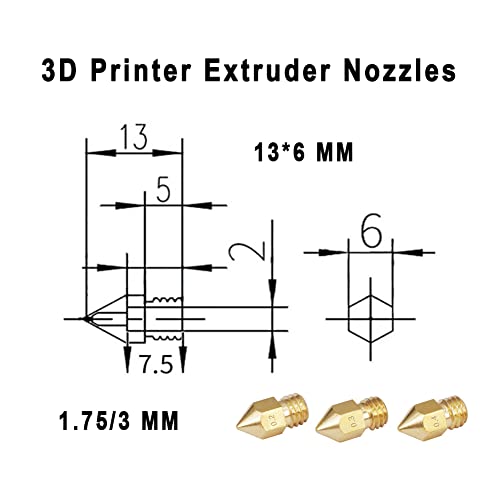 CLCCLQ MK8 Fúvókák 10db 0,4 mm/ 5db 0,3 mm/5db 0,2 mm 3D-s Nyomtató Sárgaréz Fúvóka Extruder a Makerbot Creality CR-10