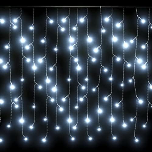 vidaXL LED Függöny Jégcsap Fények 393.7 400 LED Hideg Fehér 8 Funkció
