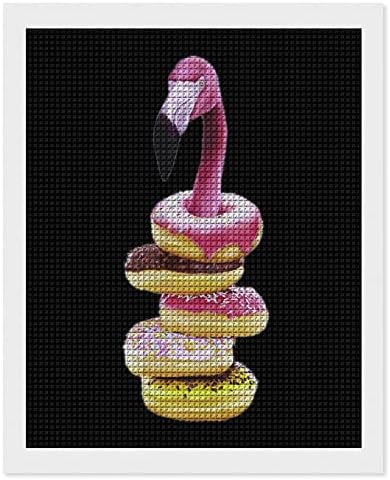 Fánk Flamingo Dekoratív Gyémánt Festmény Készletek Vicces 5D DIY Teljes Fúró Gyémánt Pontok Festmények lakberendezés 16x20