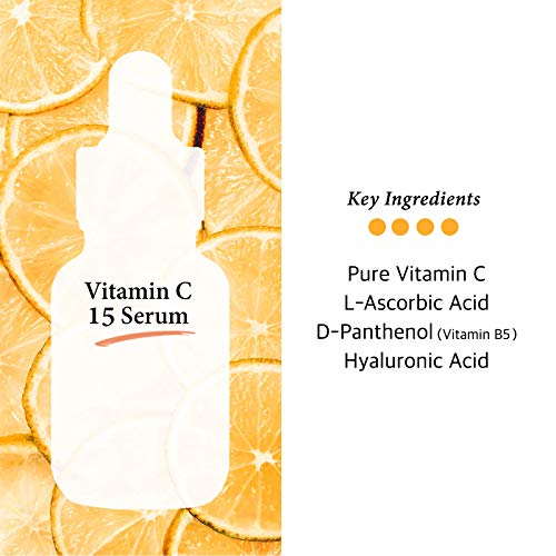 A C-Vitamin Arc Szérum L-Aszkorbinsav 15% - a, a-Vitamin, B5 - a Elhalványul, öregségi Foltok, Kisimítja a Finom Vonalak + Sötét Foltok,