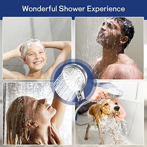 Magas Nyomás Kézi zuhanyfej 11 Spray Beállítások, 4.85 hüvelyk Szünet Kapcsoló víztakarékos zuhanyfej, Cserélhető Nagy Áramlási