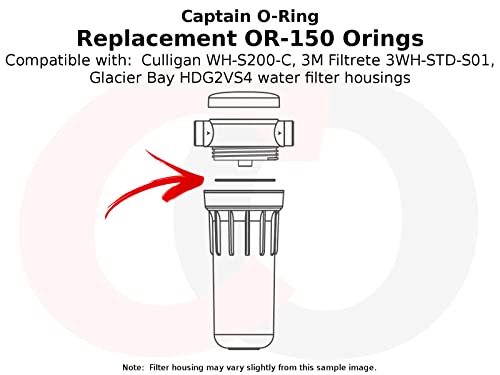 Kapitány O-Gyűrű - Csere Culligan VAGY-150 vízszűrő Ház ORing tömítés Tömítés (3 Csomag) [a WH-S200-C, 3WH-STD-S01, HDG2VS4]