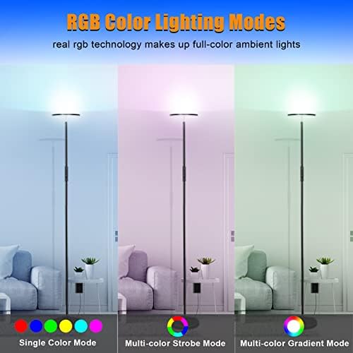 RGB LED Lámpát, Modern, Sokszínű Változó Égbolt Torchiere Emelet Lámpák Nappali, Hálószoba, Távirányító, 2700K-6500K Szabályozható