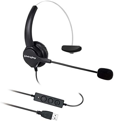 VoiceJoy Hands-Free Call Center zajszűrő Vezetékes Monó Fülhallgató Fejhallgató Mikrofon Mikrofon, USB Csatlakozó, hangerőszabályzót, majd