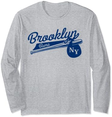 Retro Brooklyn Trógerek New York Baseball Ebbets Mező Hosszú Ujjú Póló