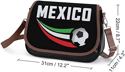 Mexikói Zászló Foci Klasszikus Messenger Bag Kors Kezelni válltáska PU Bőr Divat
