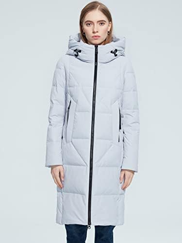 EDWOL Kabátok Női - Zip Pocket Húzózsinórral Kapucnis Puffer Kabát (Szín : Világos Szürke, Méret : Nagy)