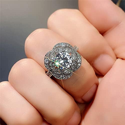 Divat Női Cirkónium-oxid Bling Gyémánt Retro Gyűrű Eljegyzési Gyűrűt Gyűrűk Mérete 4