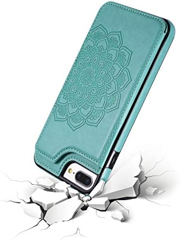 UEEBAI az Esetben az iPhone 6 iPhone 6,Luxus PU bőrtok [Két Mágneses Csattal] [Card Slot] Állvány Funkció Dombornyomott Mandala