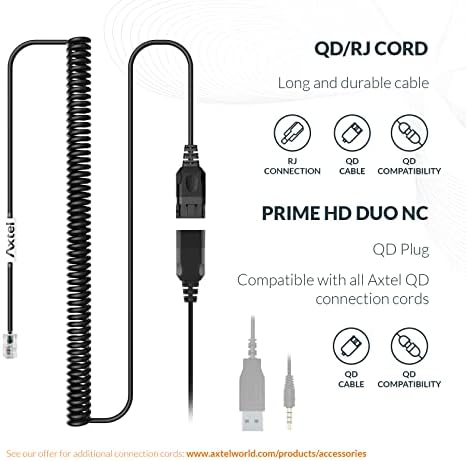 ↑ Professzionális Fejhallgató Csomag Prime Duo AXC-03 Kábel | zajszűrés - Kompatibilis Yealink T2, T4, T5 Sorozatú IP-Telefonok