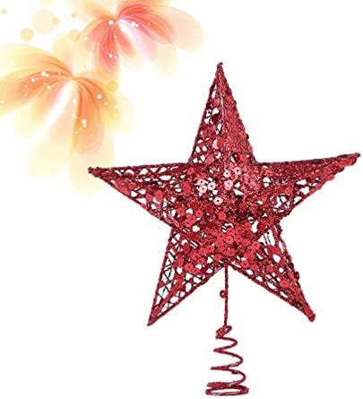 Homoyoyo ötágú Csillag karácsonyfa Csillag Karácsonyi Díszek a Piros Flitter Beltéri Irodai Karácsonyi újévi Ünnep Fa Dekoráció
