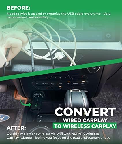 Vezeték nélküli CarPlay Adapter - 2023 Korszerűsített Kiadás A legnagyobb, Legfejlettebb 5 ghz-es Vezeték nélküli CarPlay Megoldás - Plug