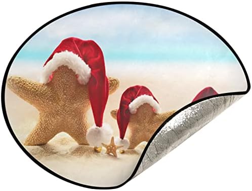 visesunny karácsonyfa Mat Család Csillag Nyári Beach, valamint a Mikulás Sapkát Fa áll Szőnyeg Padló Protector Nedvszívó Fa