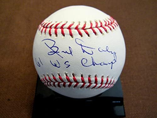 Bud Daley 1961-Ben Világbajnok New York Yankees Aláírt Auto Oml Baseball Szövetség - Dedikált Baseball