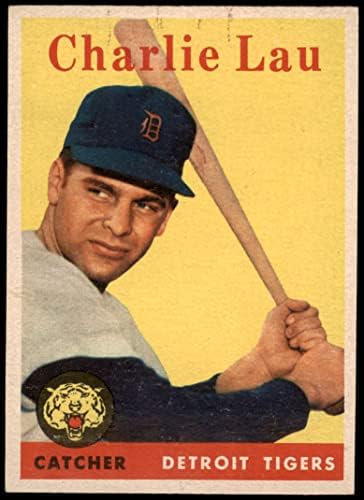 1958 Topps 448 Charlie Lau Detroit Tigers (Baseball Kártya) VG/EX+ Tigris