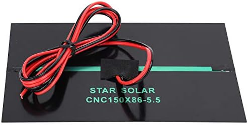 2db Mini Napelem Cella Hatalom Töltő Modul, Epoxi Cell Fedélzetén Modul 100CM Piros-Fekete Vonal 5.5 V 1.6 W