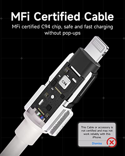 sharge USB-C-Lightning Kábel (3.9 ft), az Mpi-Tanúsítási Fantom Lightning Kábel-Gyors Töltés Kábel MacBook Pro 2021, iPad