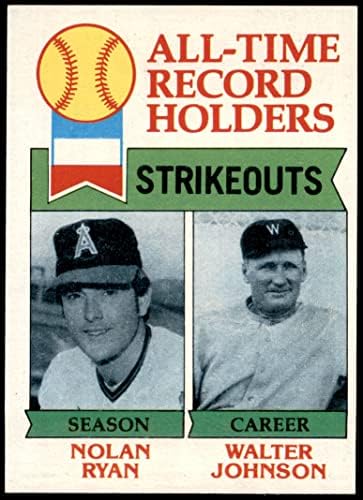 1979 Topps 417 Rekord Birtokosai - Sikertelen Nolan Ryan/Walter Johnson Los Angeles Angels (Baseball Kártya) NM/MT Angyalok