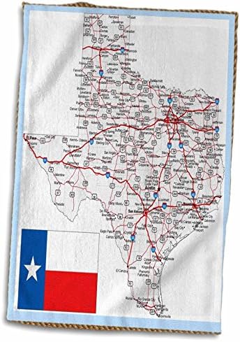 3dRose Florence Dekorációval II - Keretes Texas Állam, az Állami Zászló - Törölköző (twl-39026-1)