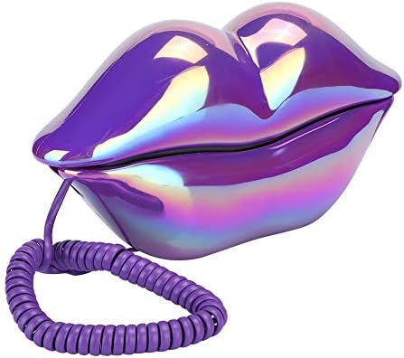 Ajka Vezetékes Telefon, Aranyos Lila Ajak Formája Electroplate Telephon Ideális Ajándék Barátok Ajka Telefon