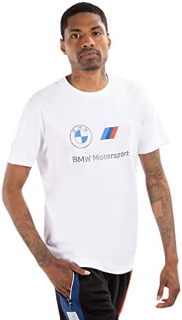 PUMA Férfi Standard BMW MMS Essentials Logo Tee, Fehér, Nagy
