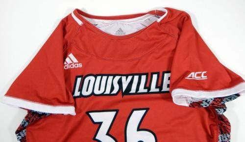 Női Uni a Louisville Cardinals 36 Játékban Használt Piros Mez Lacrosse L DP03524 - Meccs Használt