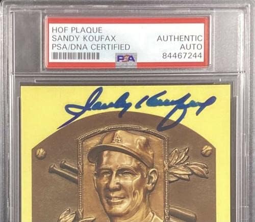 Sandy Koufax Aláírt Arany Plakettet HOF Képeslap Sárga Dodgers Autogramot PSA/DNS - MLB Vágott Aláírás