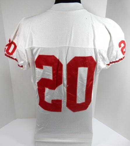 1980-as évek 1990-es évek Elején a San Francisco 49ers 20 Játékban Használt Fehér Jersey 719 - Aláíratlan NFL Játék Használt