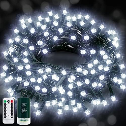 TURNMEON 150 LED 49.2 Ft Akkumulátoros Karácsonyi String Fények 8 Mód Időzítő Távirányító Vízálló Ünnepi Szabadtéri Beltéri Hálószoba
