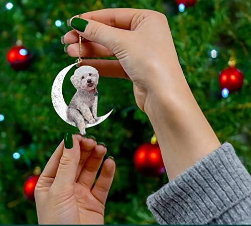 Kutya Karácsony A Kreatív Ül Hold Függő Dekoráció Fa String Gyöngyök Garland